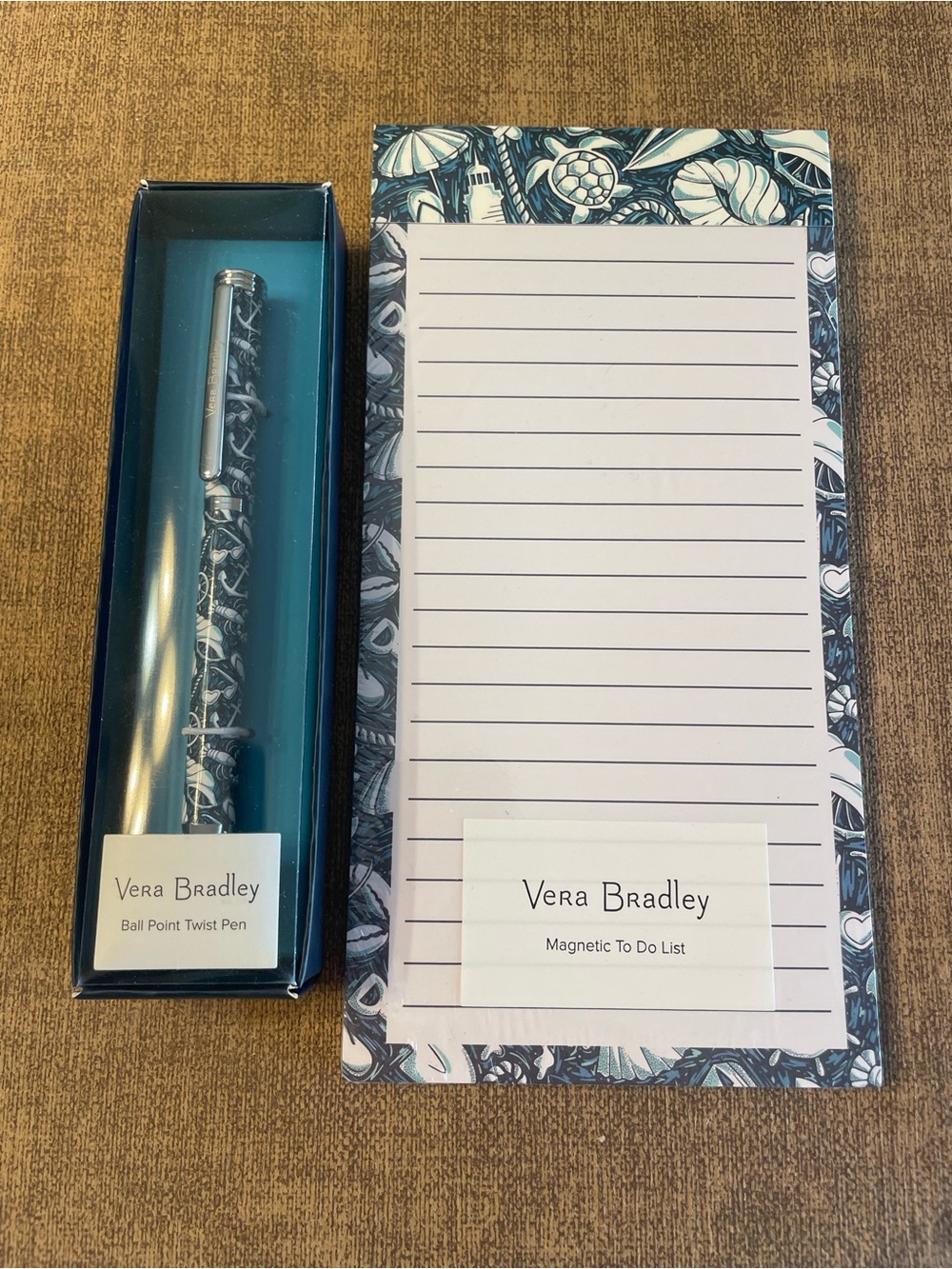 Vera Bradley "Shore Enough" Magnetic To-Do Notepad with Matching Ballpoint Pen